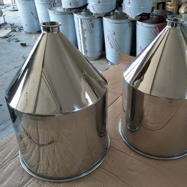 Stainless Steel SS316 Conical Hopper With Tri Clamp Ferrule Mounting