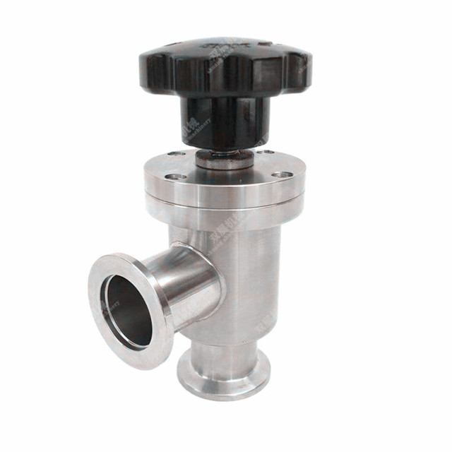 Stainless Steel Manual Bellows Sealed Angle Valves KF Flanged