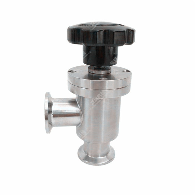 Stainless Steel Manual Bellows Sealed Angle Valves KF Flanged
