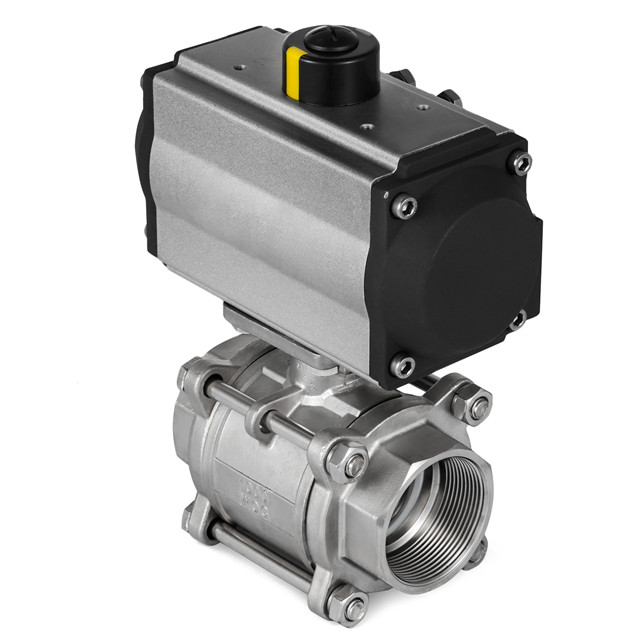 Easy-maintenance Air Actuated 3-pc Stainless Ball Valve Double Acting