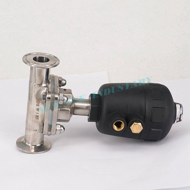 Sanitary Stainless Steel Pneumatic Operated PTFE Diaphragm Valve 