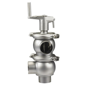 Stainless Steel Sanitary Manual Multiport Diverter Valves with Ferrules