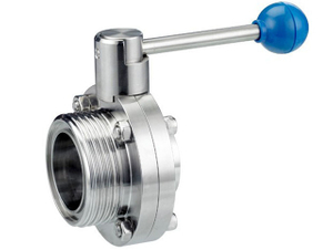 Sanitary Stainless Steel Male Threaded to Weld Manual Butterfly Valve 