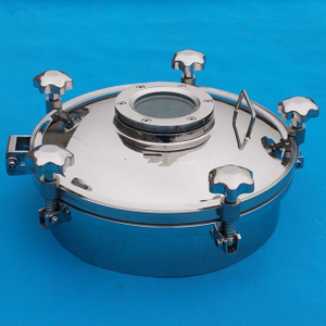 Sanitary SS304 Circle Pressure Tank Manway with Flange Sight Glass