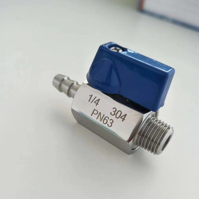 AISI316 Stainless Hose Barb Mini Ball Valve BSPP/BSPT/NPT Threaded End