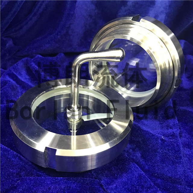 Sanitary Stainless Steel SMS Union Sight Glass w/ Wiper