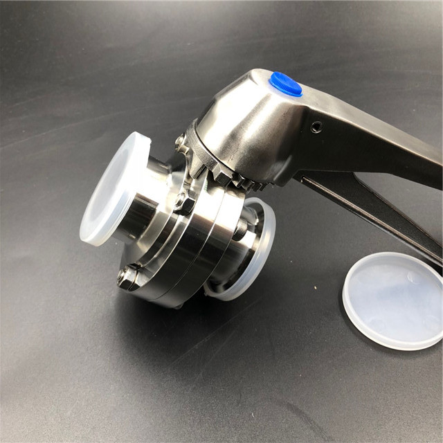 Tri Clamp Manual Sanitary Stainless Steel Butterfly Valve Trigger Handle Food Grade