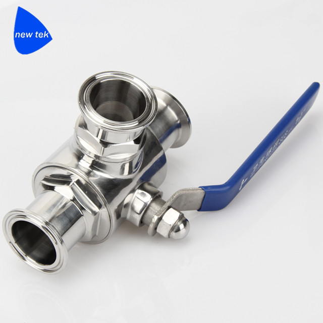 Sanitary Stainless Steel L Port Tri-clamp Manual Ball Valve 