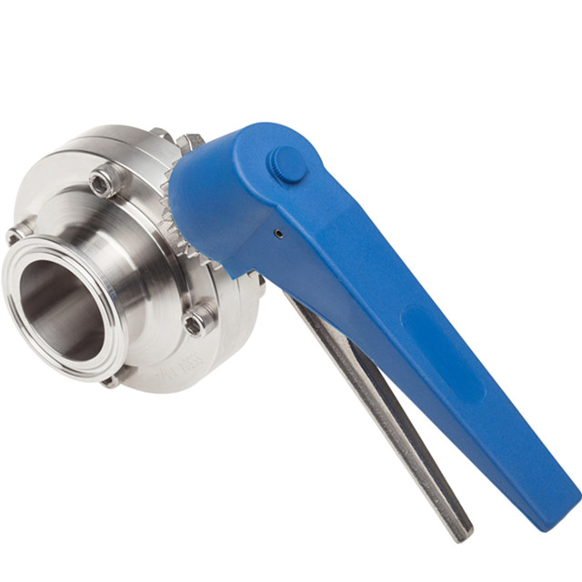 Sanitary Stainless Steel Manual Butterfly Valve Squeeze Trigger Handle 